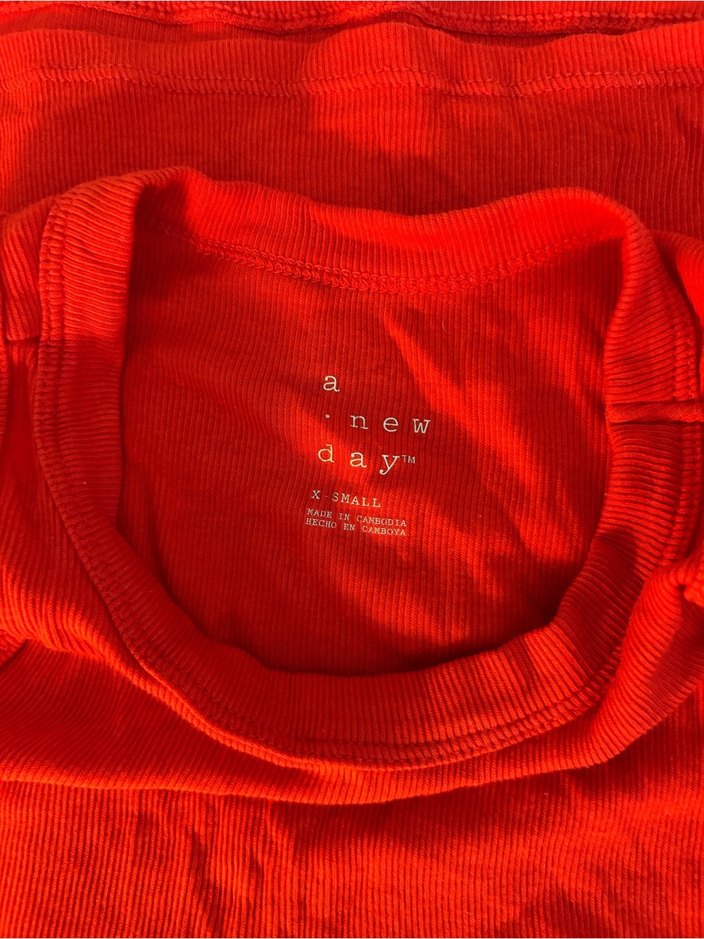 A new day Red Ribbed Tank Top - Picture 3 of 4